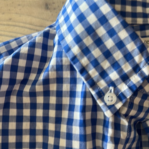 Crewcuts - NEW WITH TAGS blue and white gingham button down shirt. Boys size 16. - Picture 4 of 4